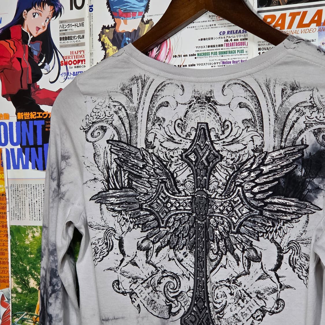 버커루 그레이 타이다이 날개 롱슬리브 딱붙티 상품이미지5