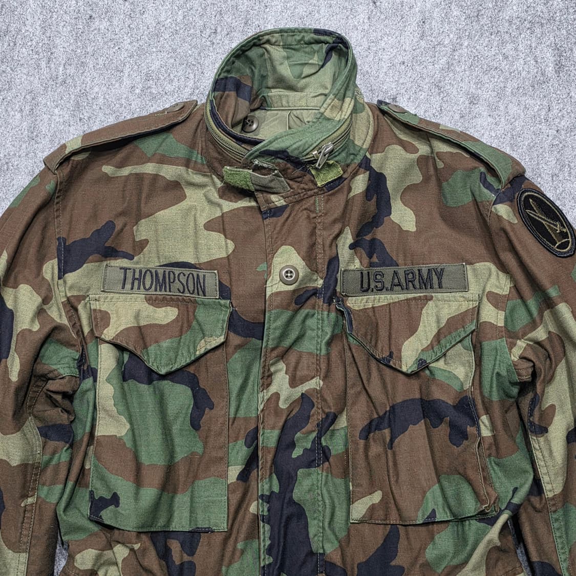 ARMY 오리지널 80s 빈티지 우드랜드 카모 M-65 필드 자켓 S 상품이미지4