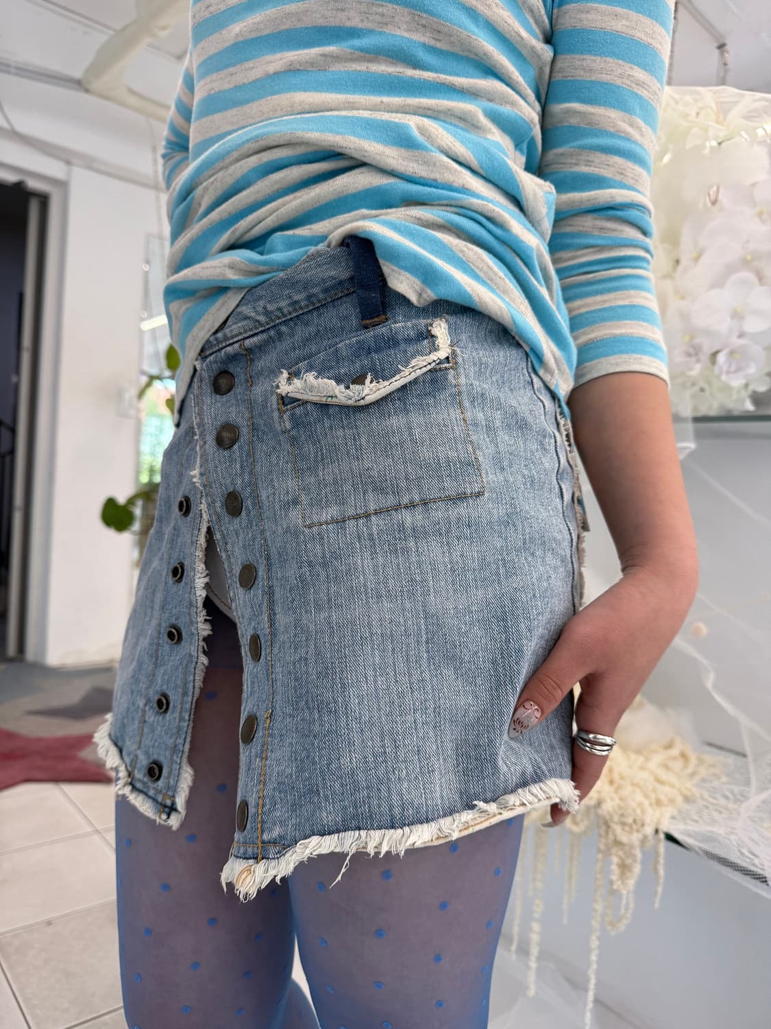 denim wrap skirt 상품이미지1