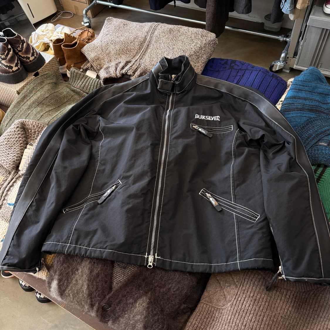 90S 퀵실버 스노우 트리밍 자켓 M L 상품이미지1