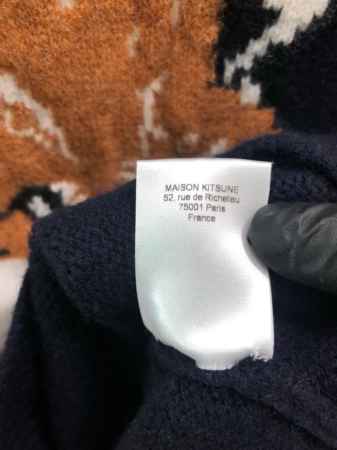 [남성L] 메종키츠네 폭스헤드 니트 남색 상품이미지6