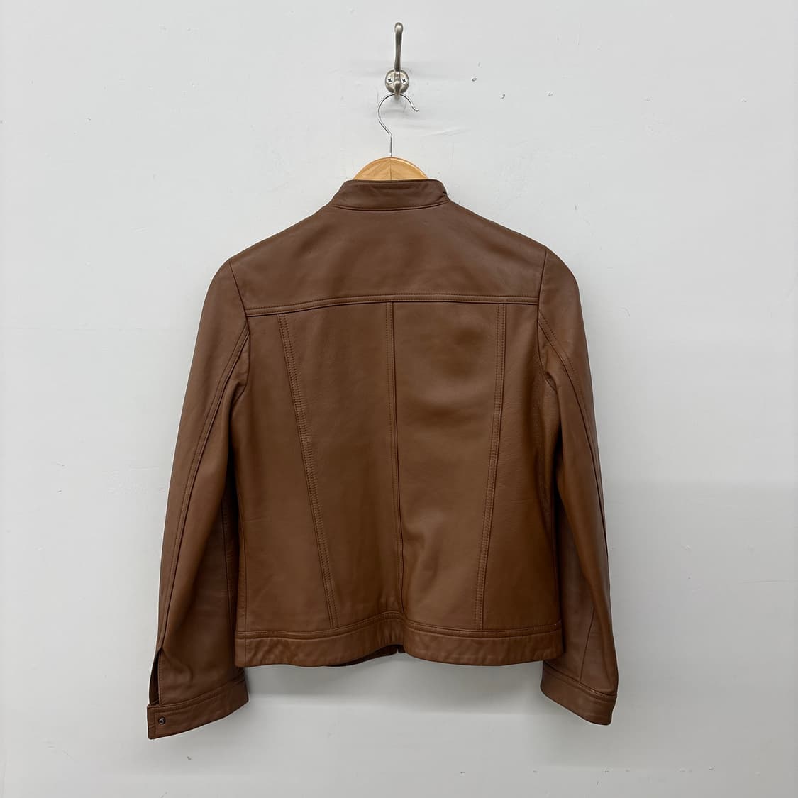 브라운 여성 양가죽 자켓 라이더 스타일 S 상품이미지6