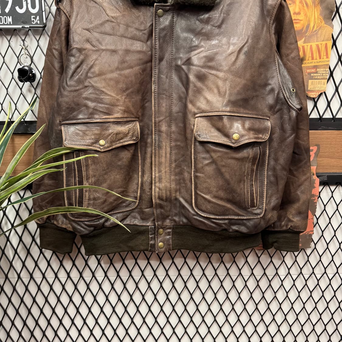 00s REDSKINS 빈티지 타입 B 32 플라이트 자켓 브라운 상품이미지4