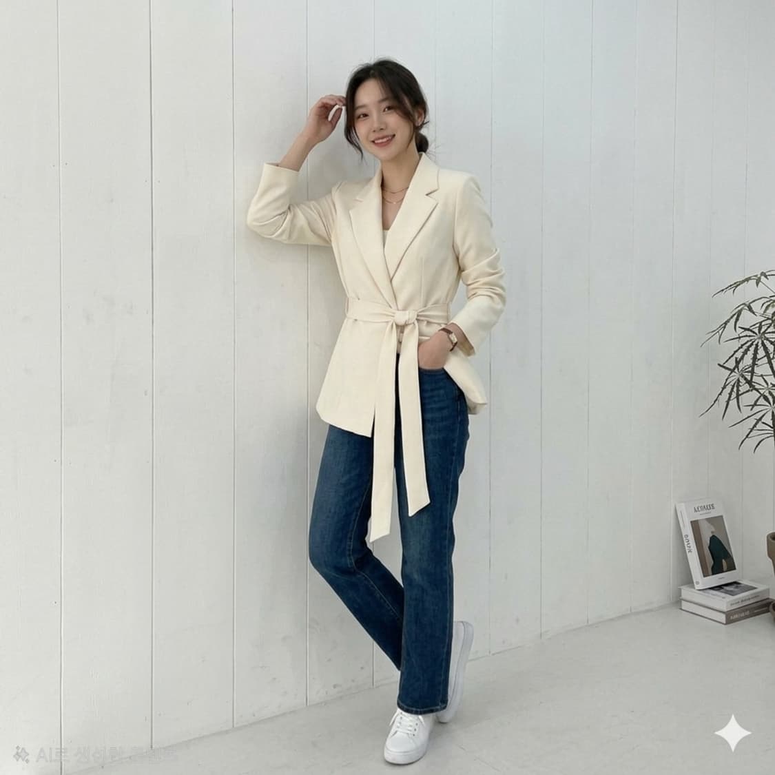 더 실루엣 벨티드 블레이저 자켓 상품이미지1