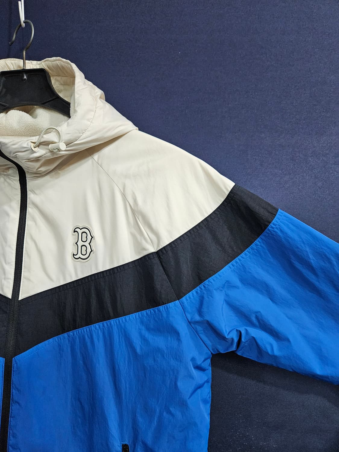 MLB 엠엘비 보스턴 배색 남성 95 기모 후드집업 자켓  상품이미지4