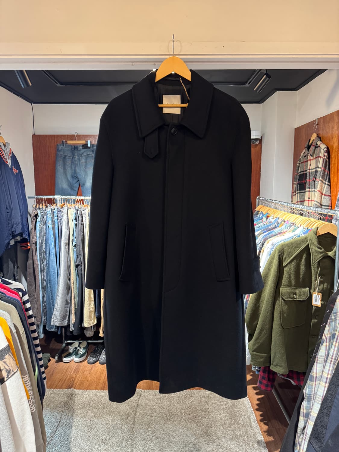 넌블랭크 캐시미어 발마칸 코트 블랙 M 상품이미지1