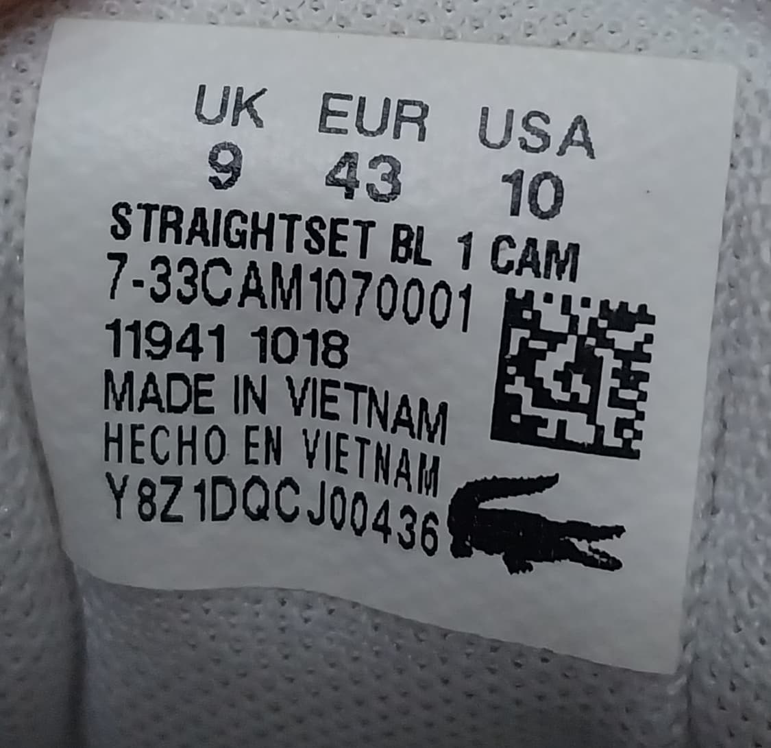 라코스테 래더 화이트 스니커즈 USA10사이즈 상품이미지9