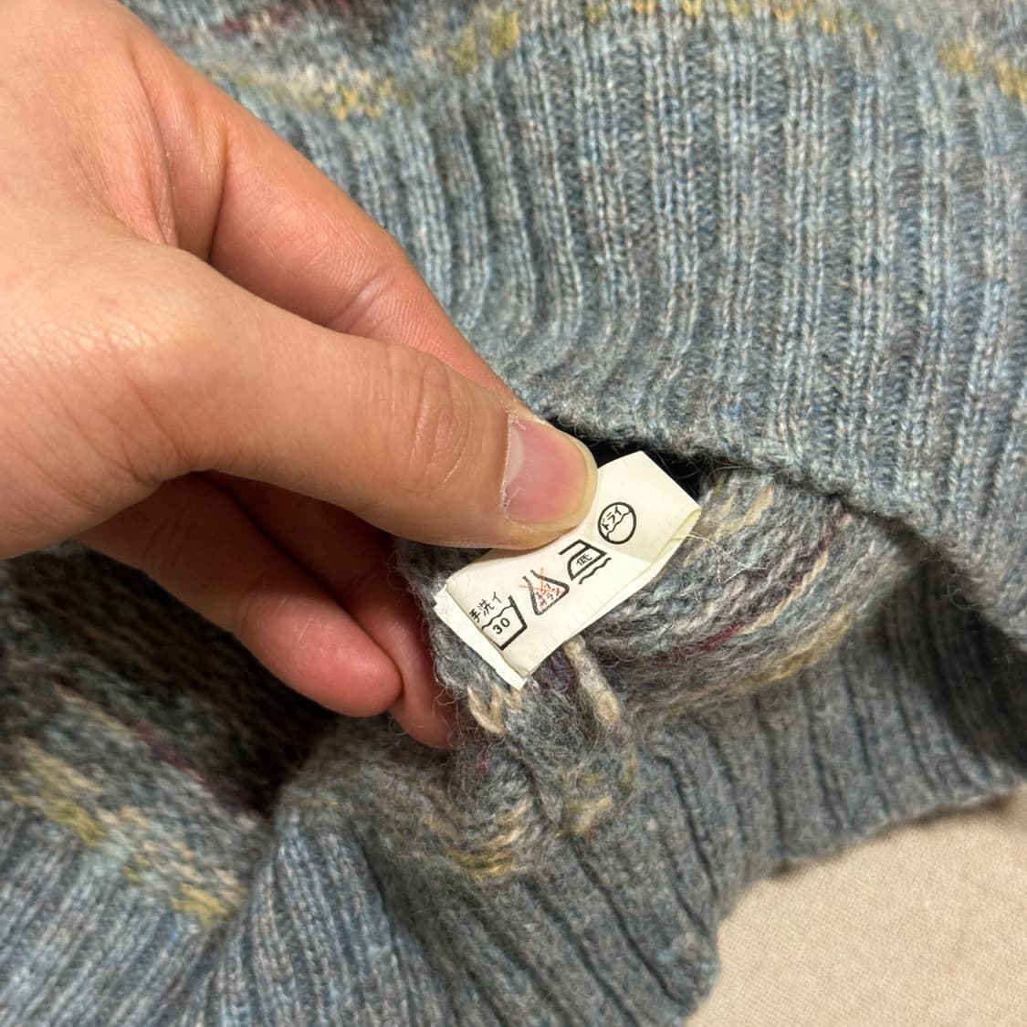 재팬 빈티지 에스닉 울 헨리넥 니트 L 상품이미지7