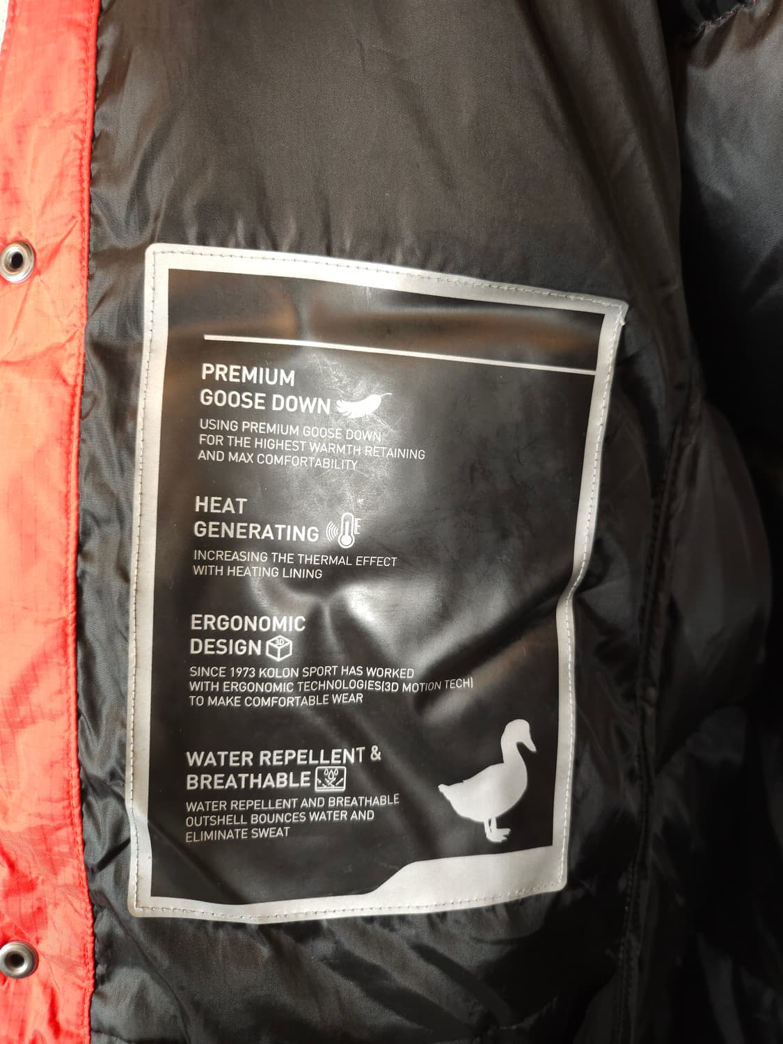 코오롱 FnC 윈드스토퍼 프리미엄구스패딩 95 M 상품이미지10