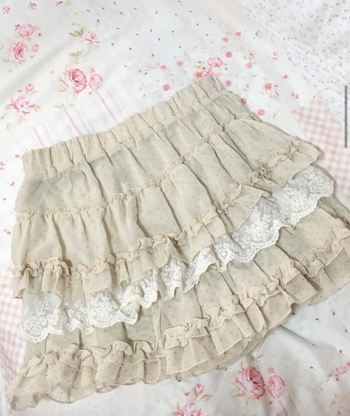 맹물빈티지 베이지 캉캉 스커트 모리걸 페어리그런지 상품이미지1