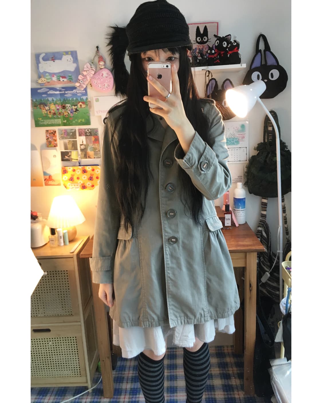 VINTAGE SAFARI CHECK LINING COAT BEIGE 상품이미지2