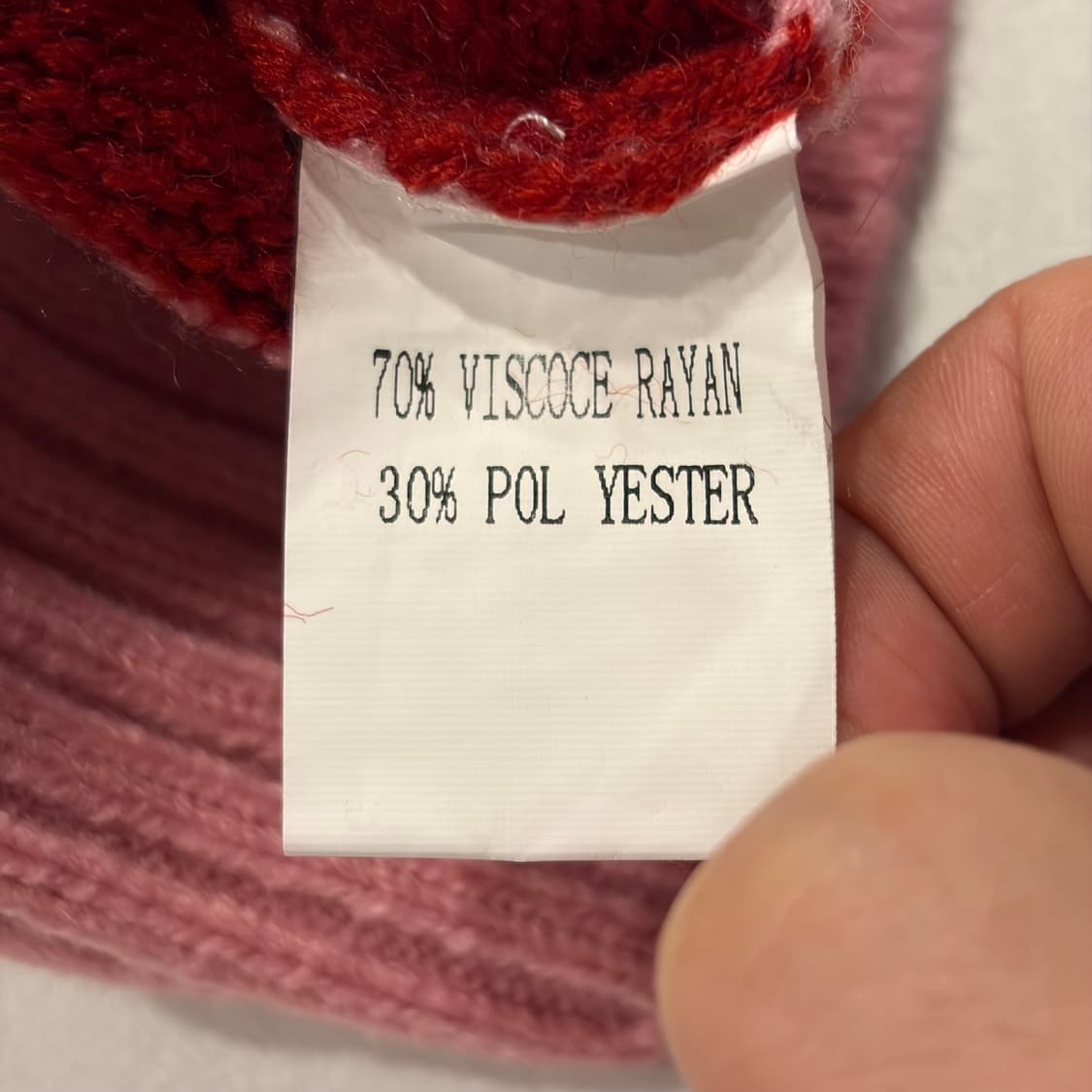 HEXAGON6 스트라이프 카라 니트 핑크 레드 C193 상품이미지5