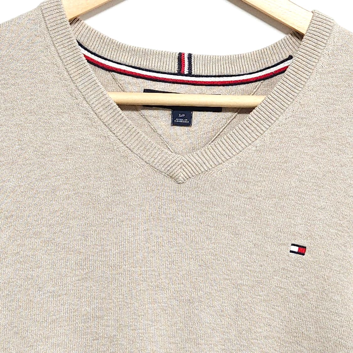 95~100)Tommy 타미 힐피거 브이넥 니트 베이지 상품이미지2