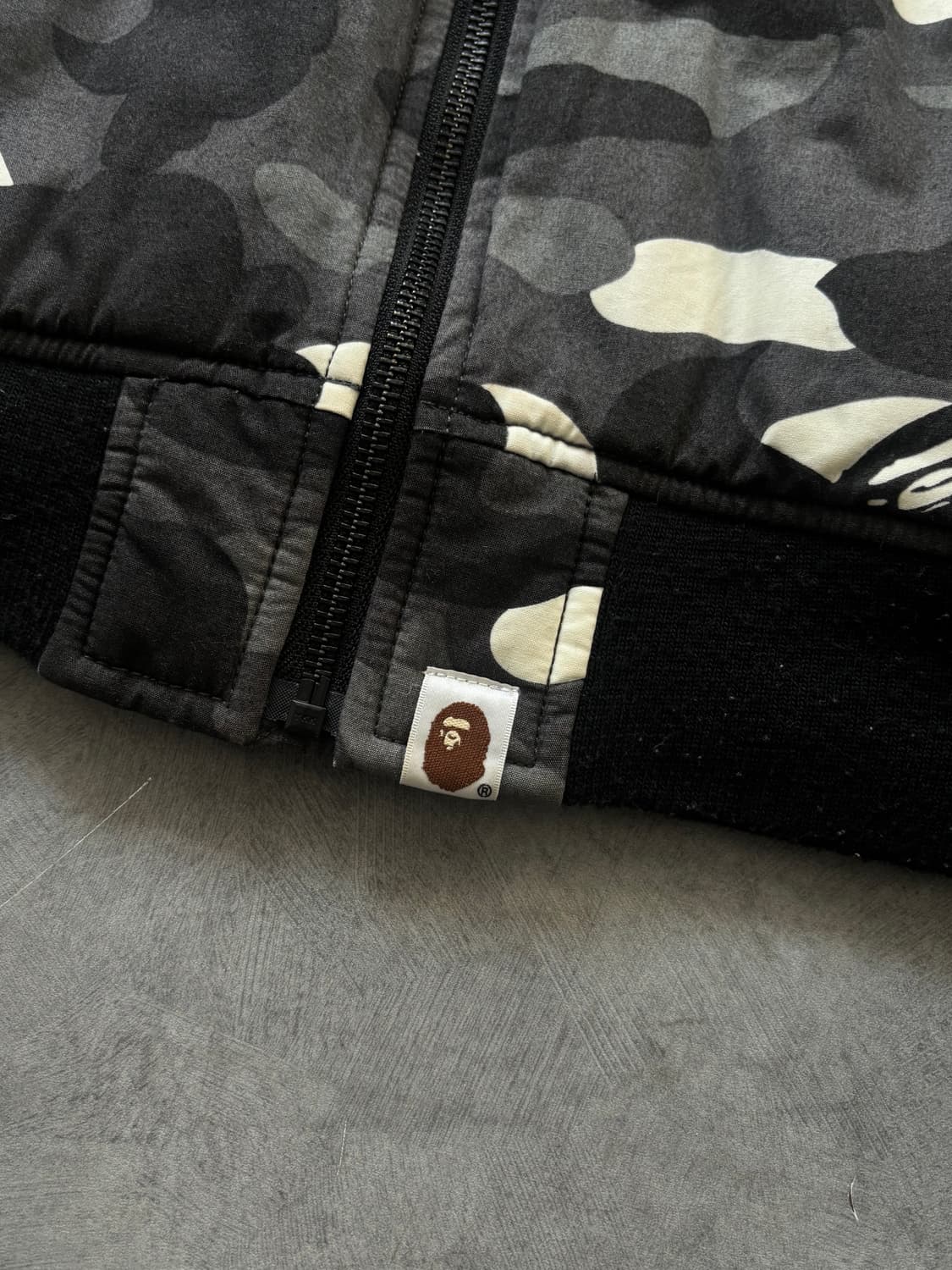 Bape 베이프 블랙 카모 봄버 자켓 상품이미지7