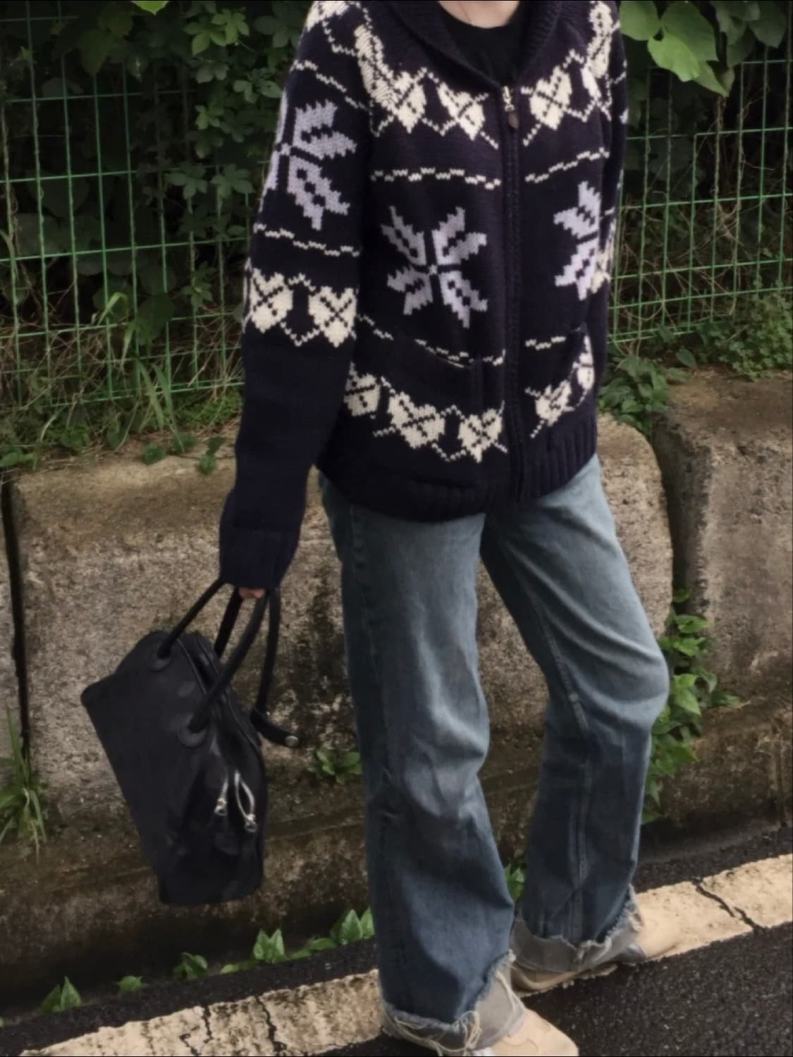 팔렛 노르딕 니트 집업 네이비 상품이미지1