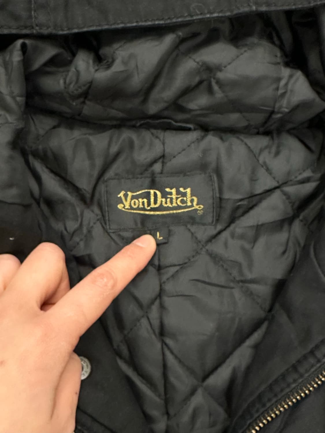 L)Von Dutch 빈티지 Quilted lining 후드 코트 자켓 상품이미지3
