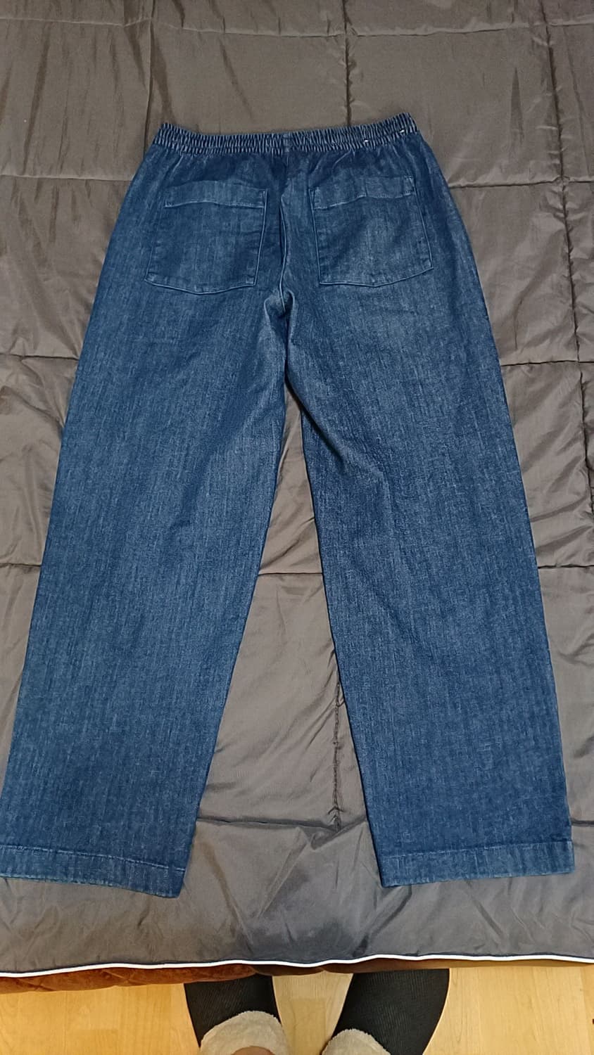 유니클로 얇은데님 와이드팬츠 32인치 기장98 상품이미지4