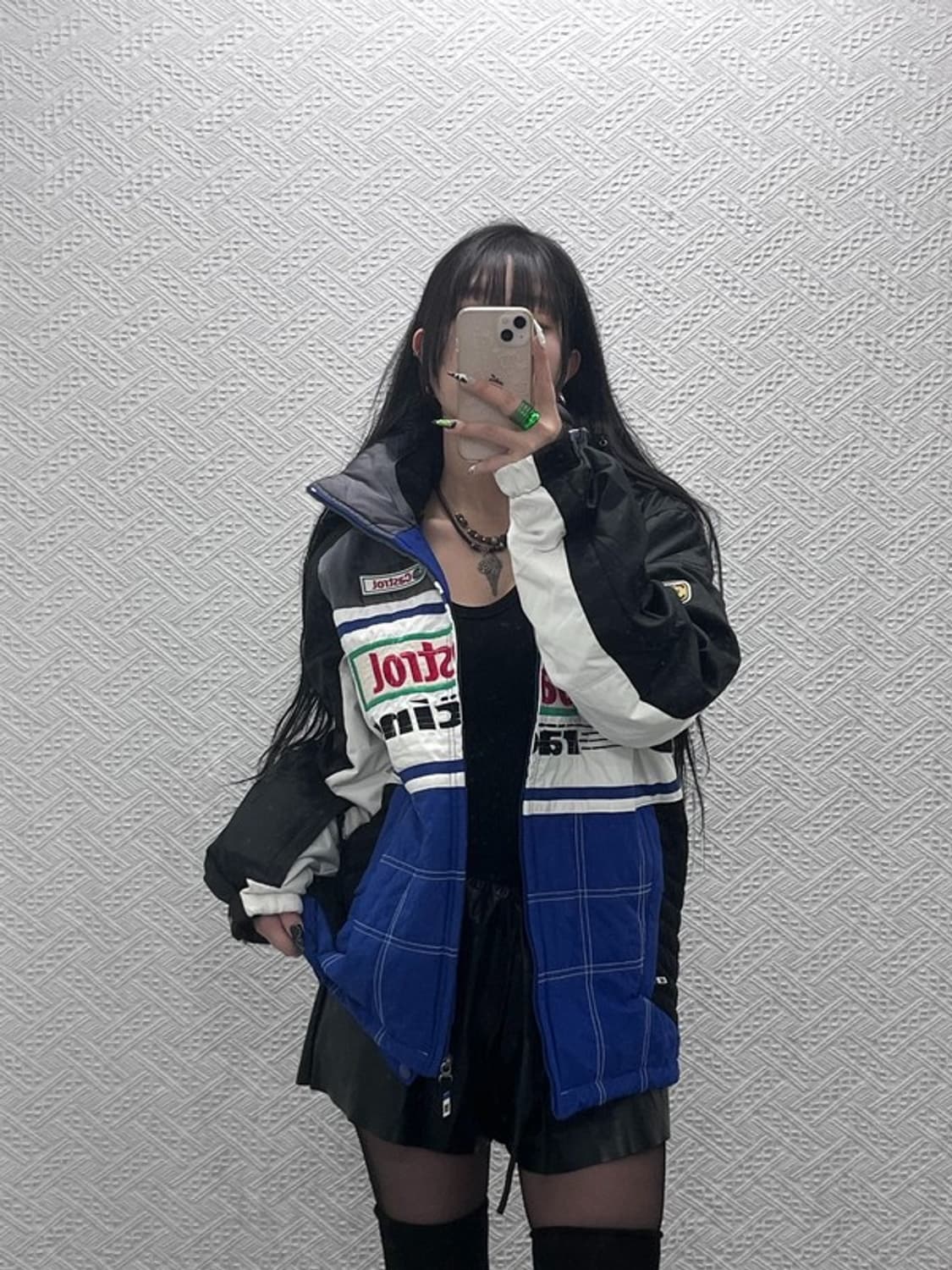 Castrol 올드스쿨 패치워크 누빔 레이싱 점퍼 자켓 M C08692 상품이미지1