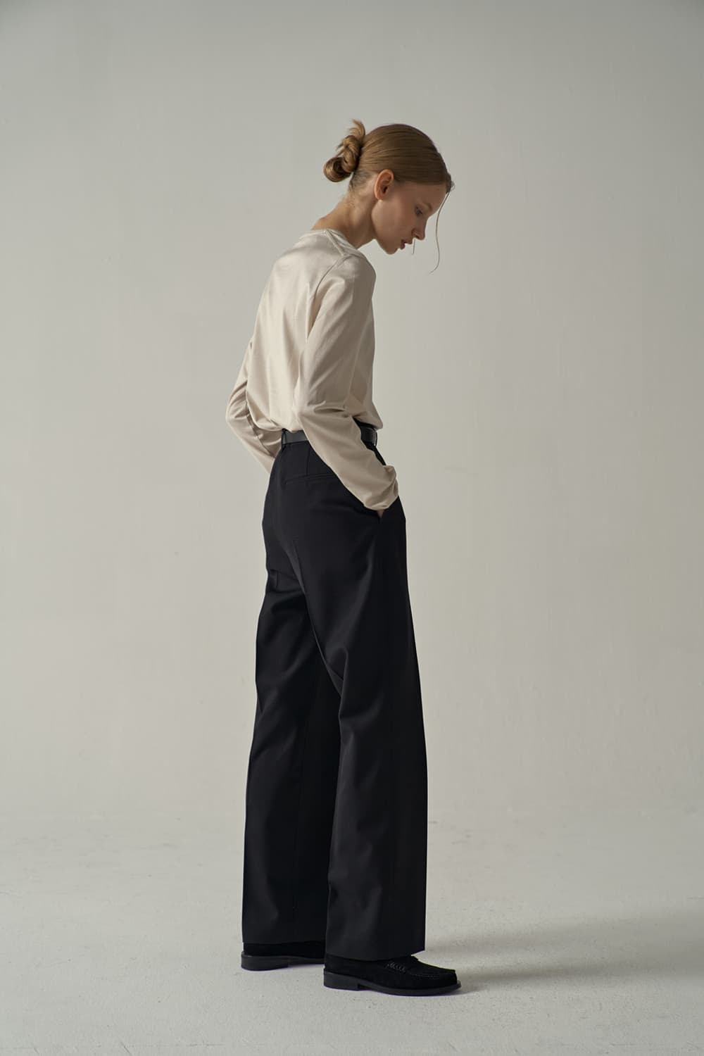 [S] 파사드패턴 실켓 코튼 티셔츠(긴팔) 크림 상품이미지5