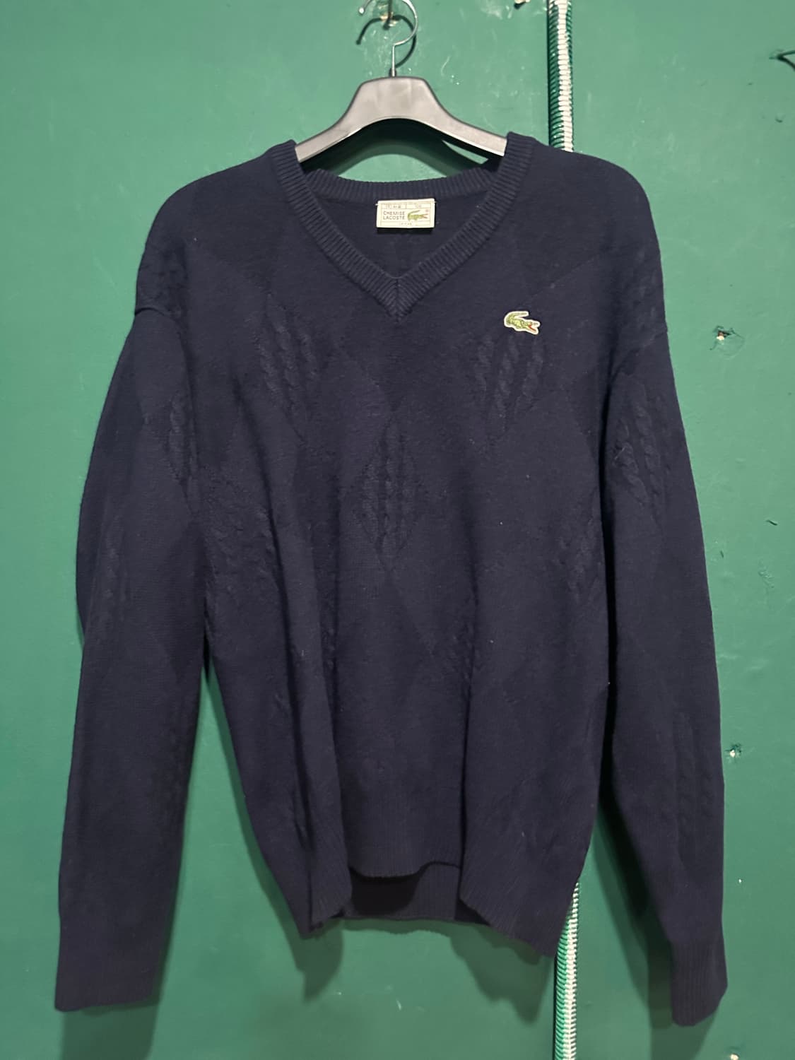 90s 라코스테 아가일니트 네이비 상품이미지1