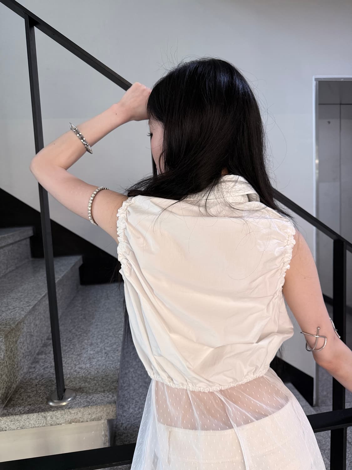 shirring sleeveless shirt 상품이미지3