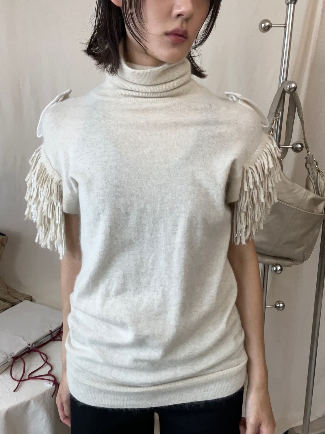 Sacai Fringe Turtle Neck Top 상품이미지1