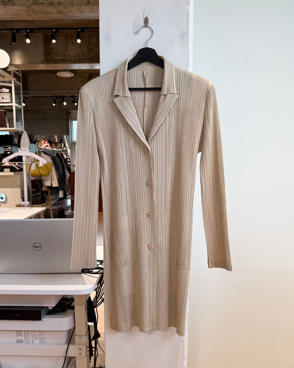 플리츠 플리즈 베이지 링컬 자켓  상품이미지1