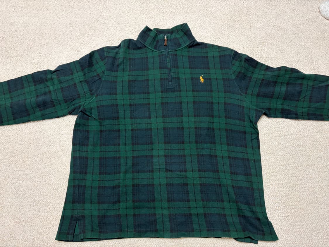 폴로 랄프로렌 하프넥 블랙와치 L사이즈 상품이미지1