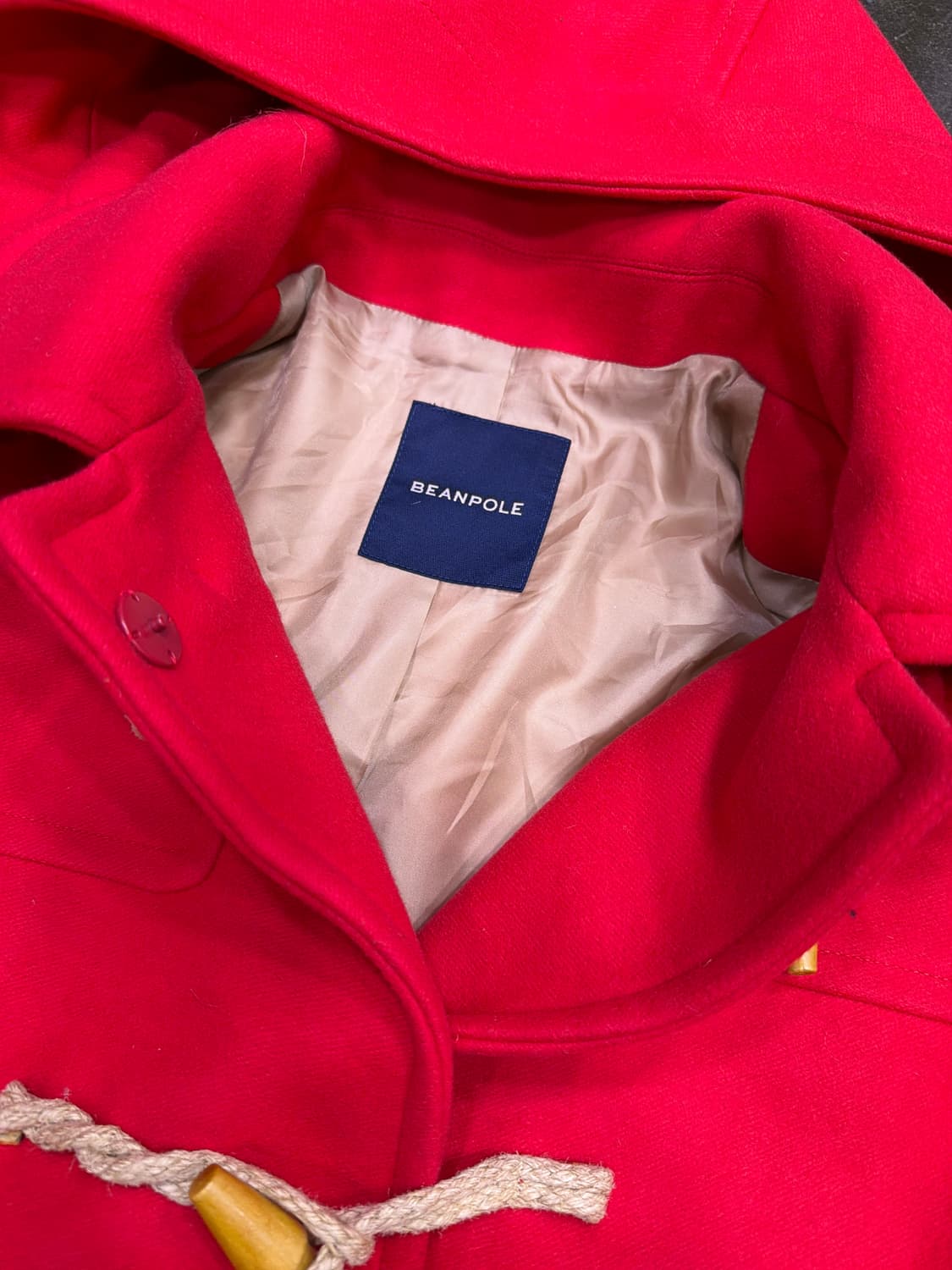 빈폴 레이디스 솔리드 롱 더플코트 떡볶이 코트 레드 90 상품이미지8