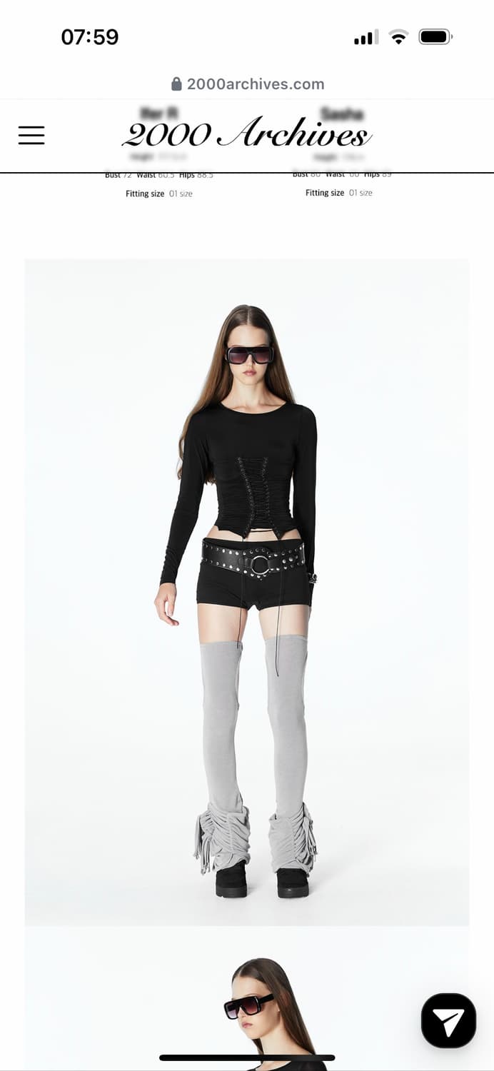 새상품) 2000아카이브스 제나 코르셋 롱슬리브 상품이미지3