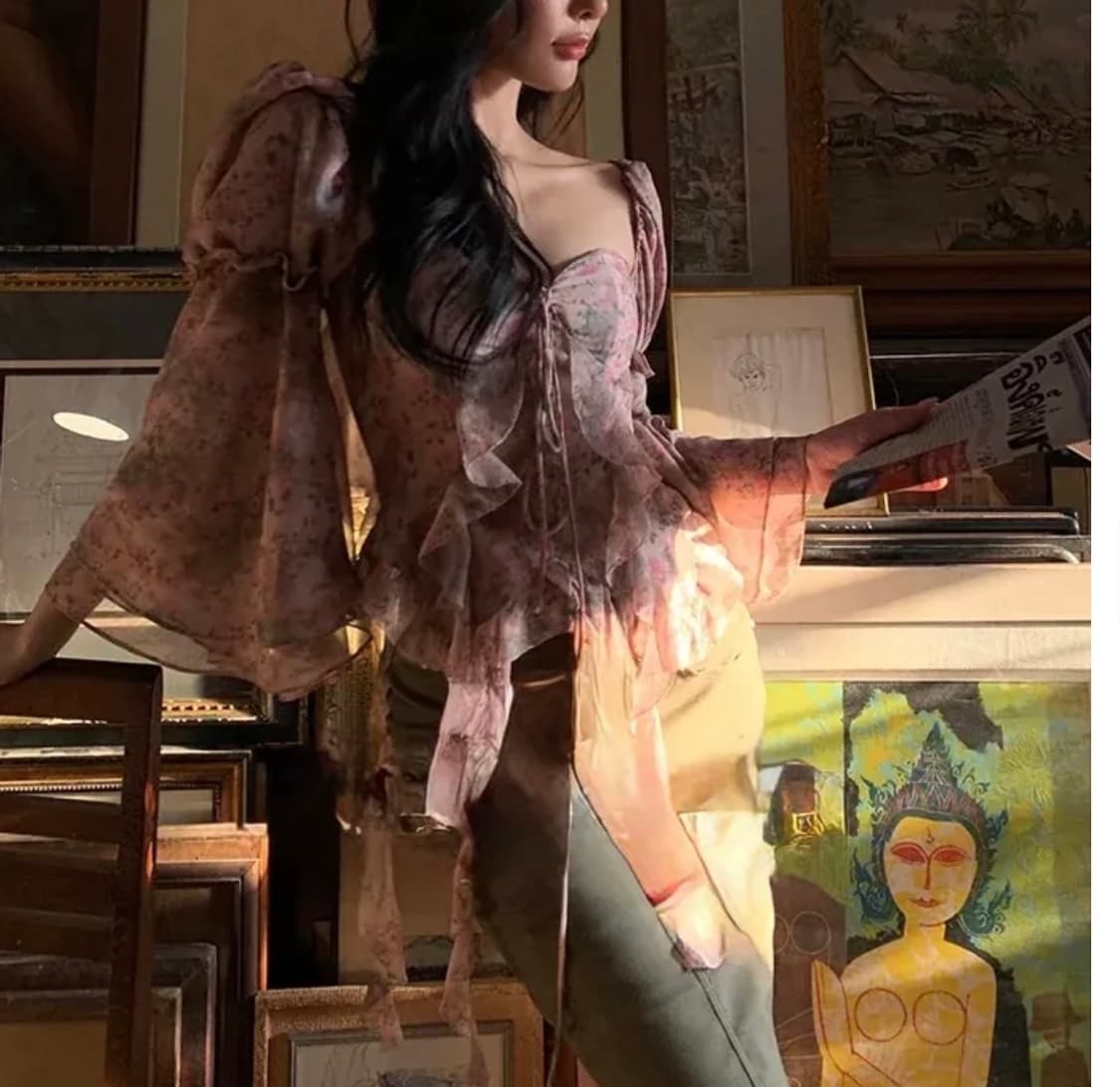 퓨어웨어 쉬폰 블라우스 s 상품이미지3