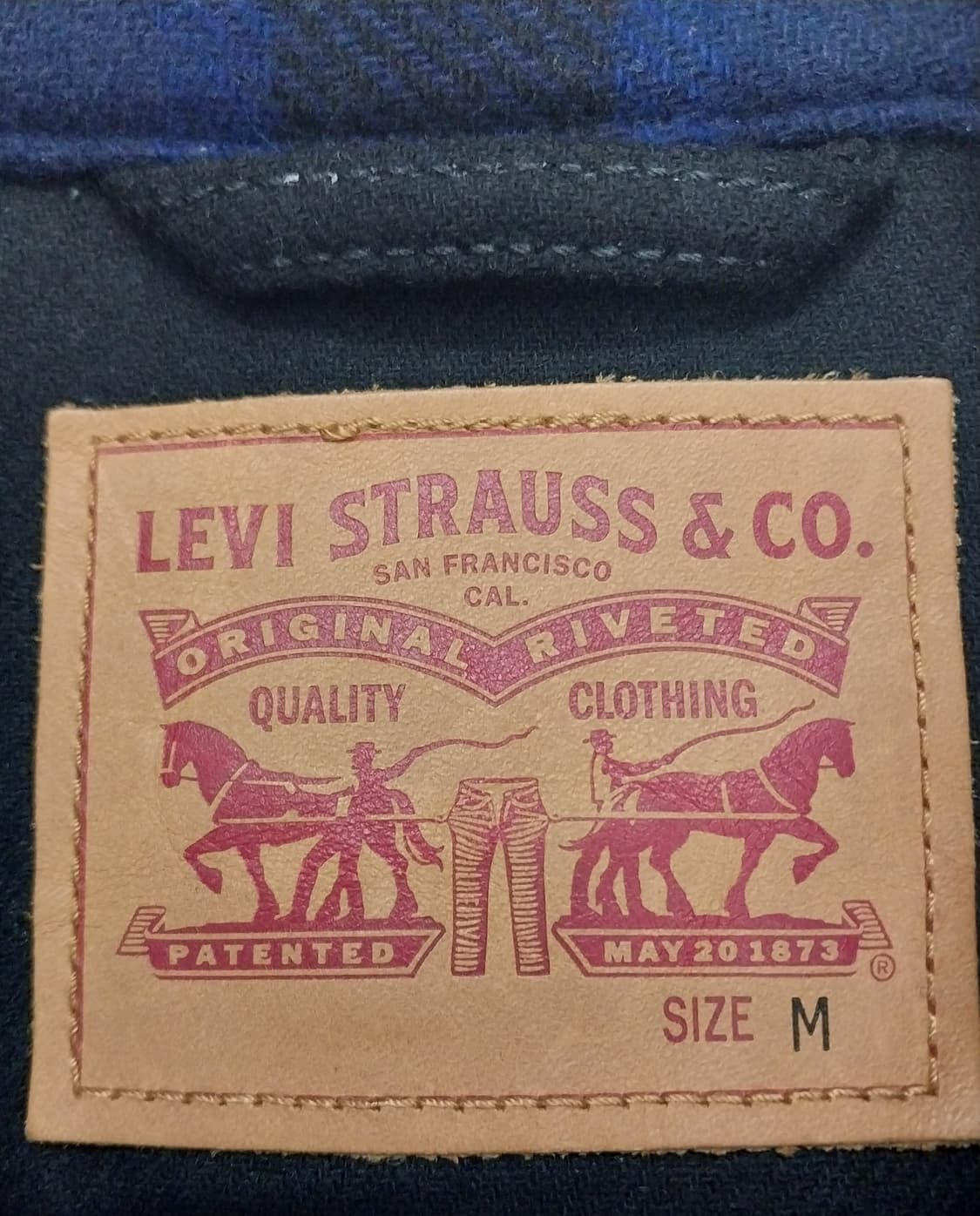 리바이스 울 블랜드 블루 체크 트러커 자켓 M 상품이미지3