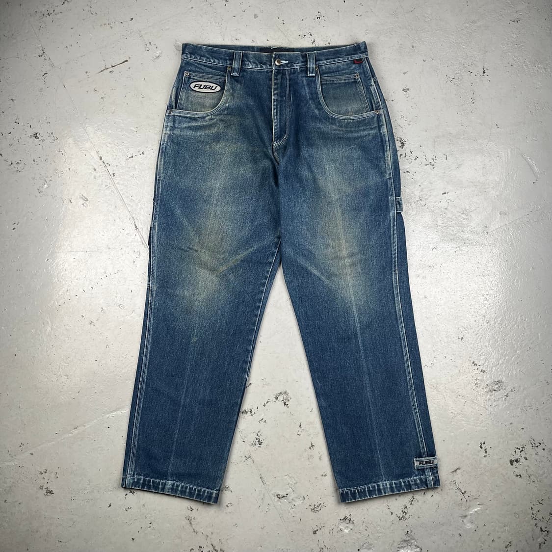 빈티지 Fubu 더 콜렉션 써클로고 배기 카펜터 데님팬츠 상품이미지2