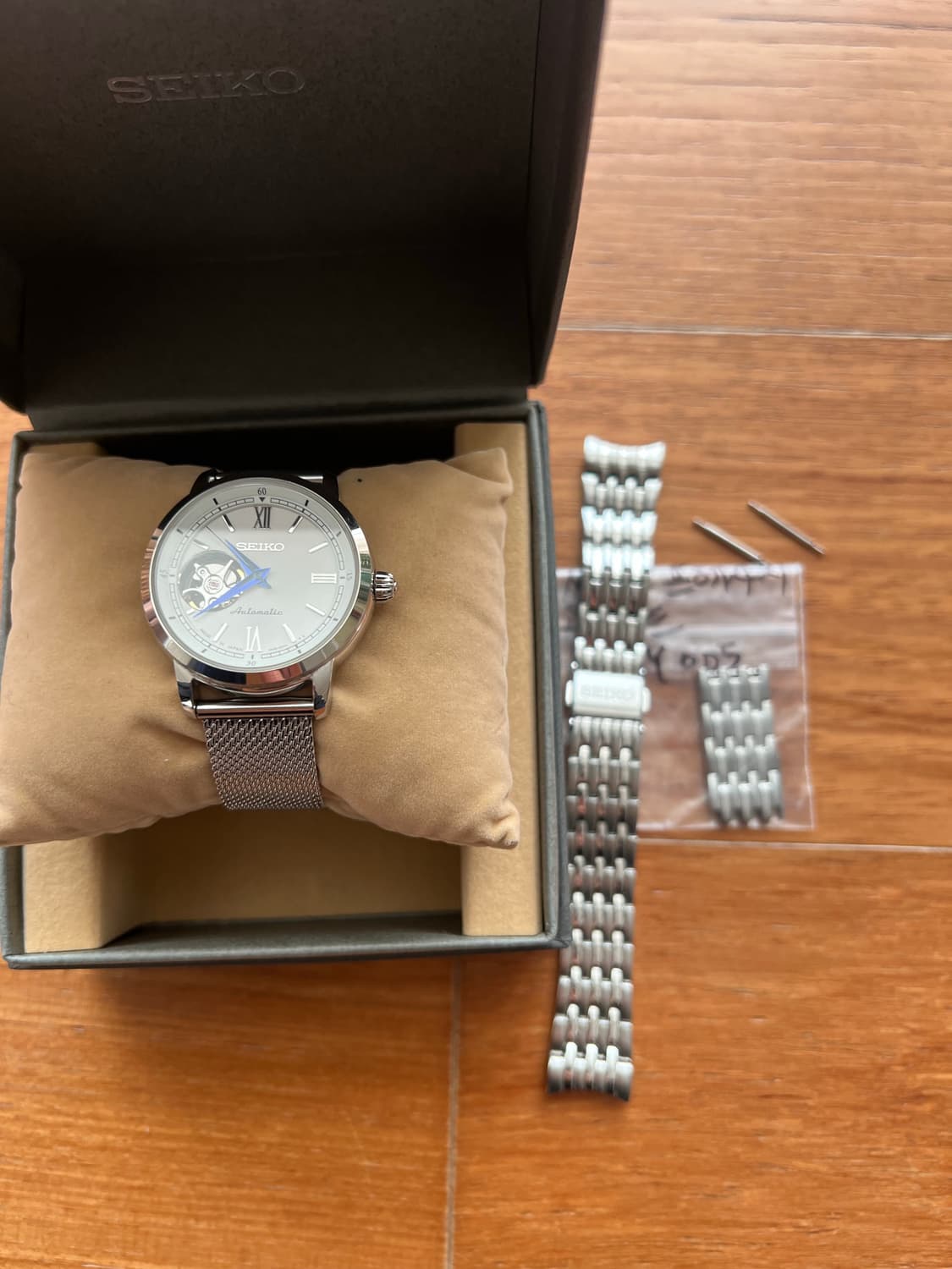 세이코 프레사지 오픈하트 오토매틱 백판 블루핸즈 34mm 남녀공용 상품이미지10