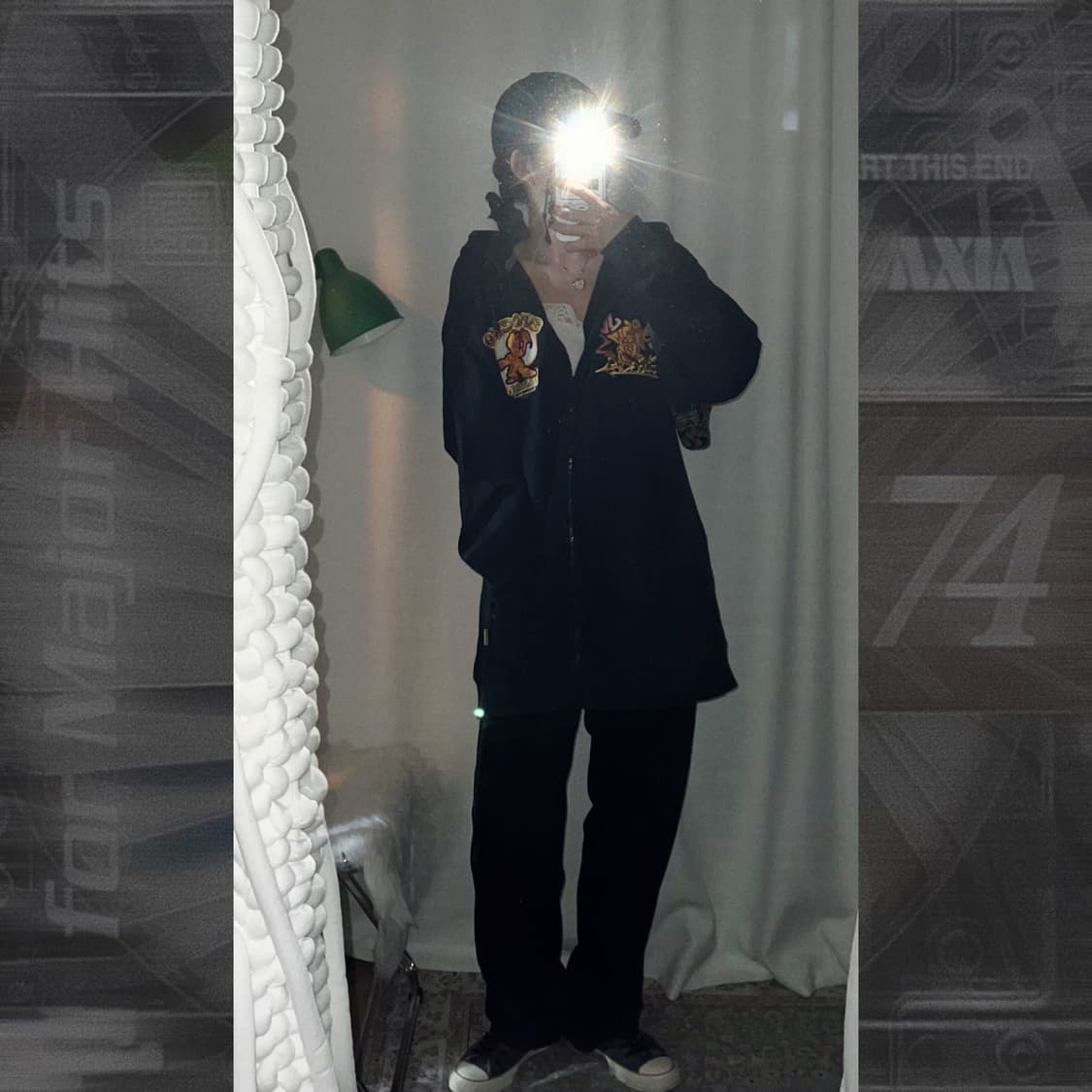 오버핏 빅로고 펑크 후드 집업 상품이미지2