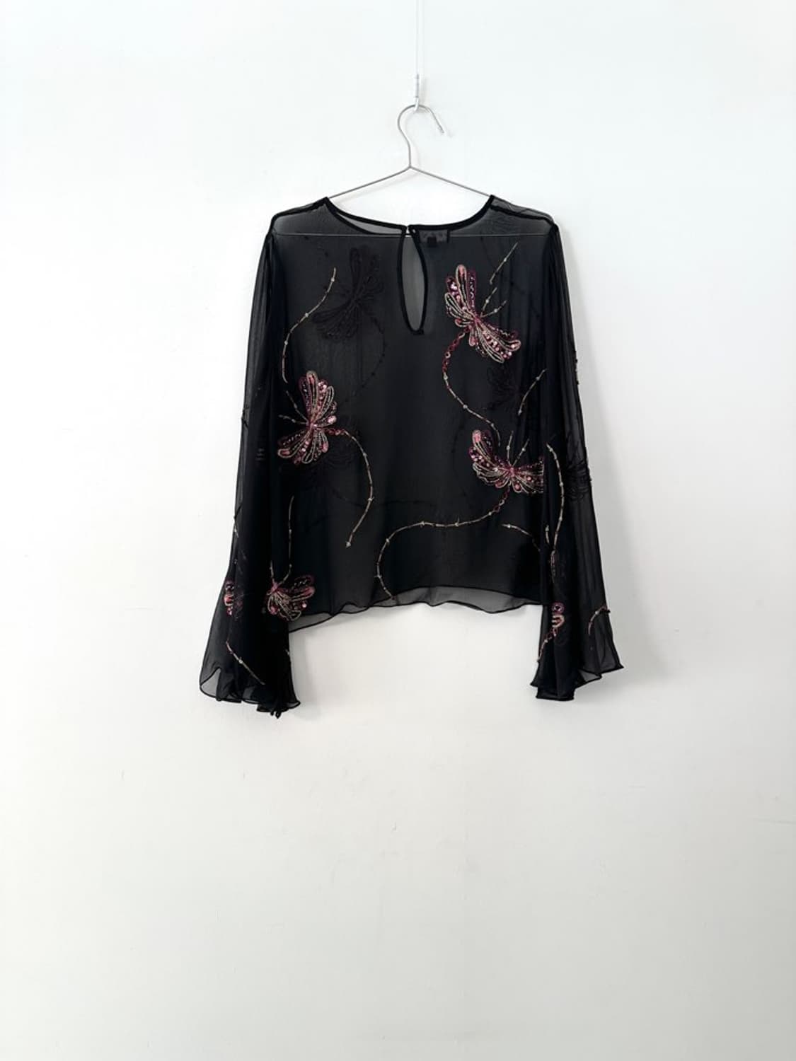 Butterfly see through beads top 상품이미지4
