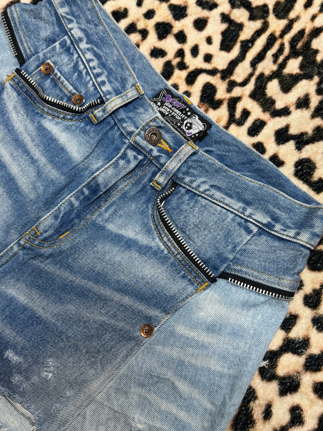 성조기 디스트로이드 데님스커트 상품이미지3