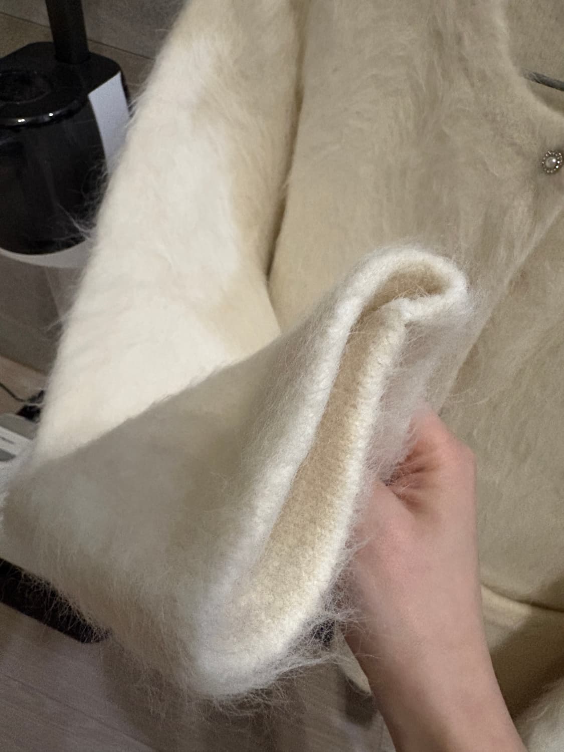 아뜰리에에디션 알파카 가디건 아이보리 상품이미지4