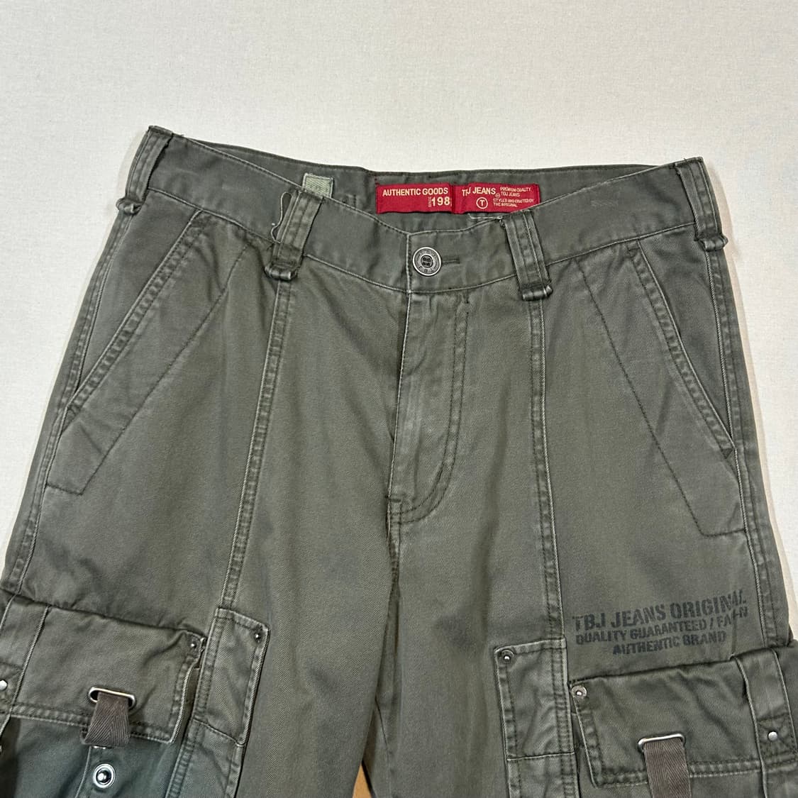 32inch) TBJ 멀티 포켓 본디지 스트랩 카고 와이드 팬츠 상품이미지4