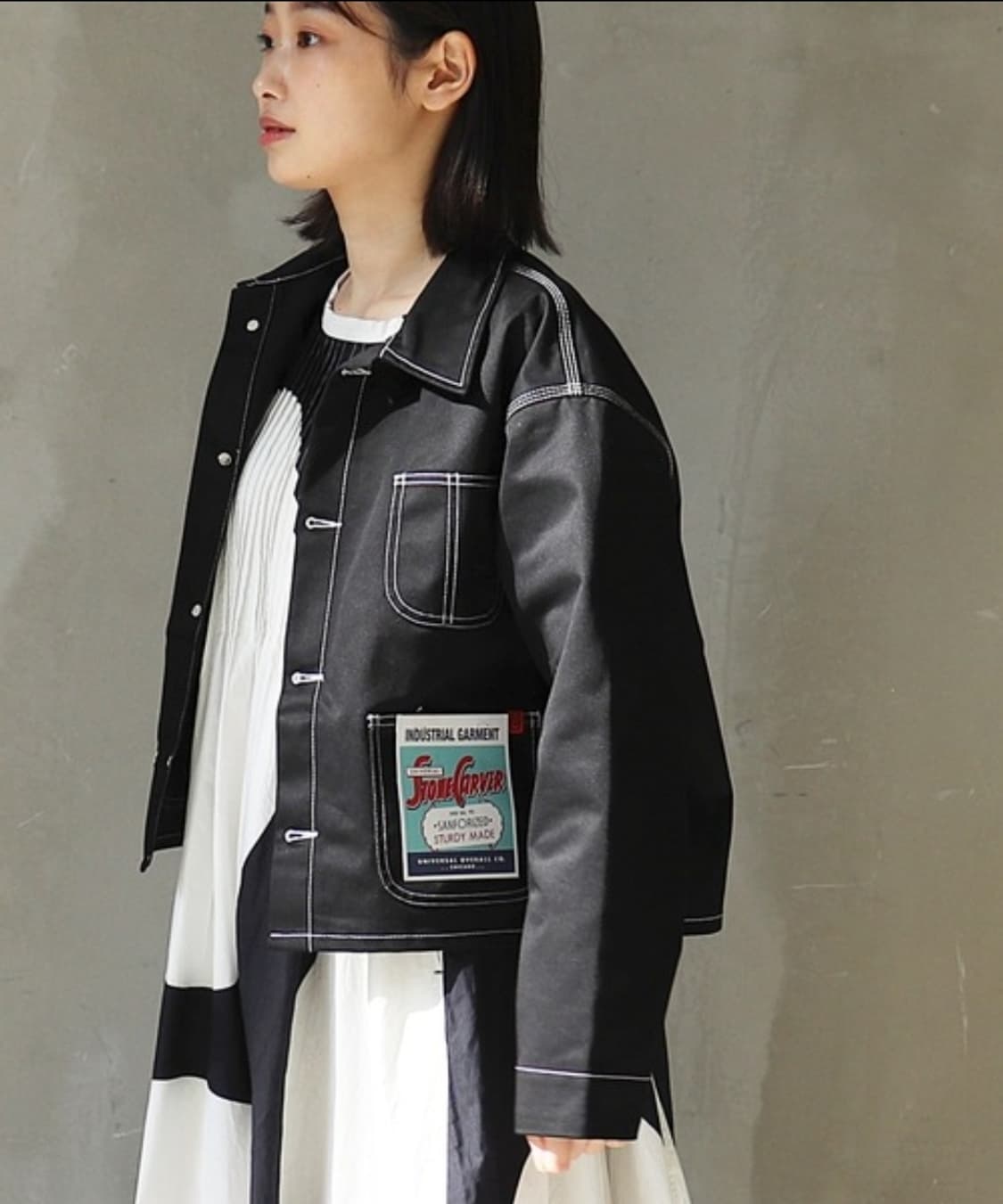 유니버셜 오버롤 숏 커버올 상품이미지3