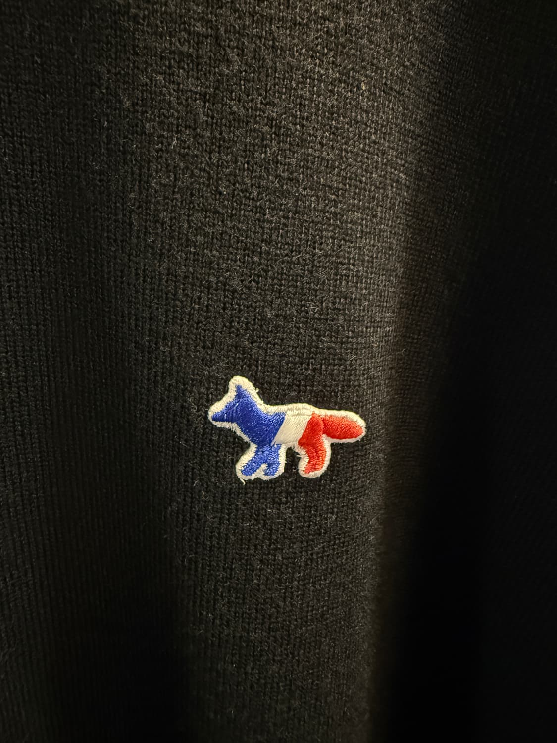 메종 키츠네 트리컬러 폭스 패치 울 니트 블랙 M 상품이미지2