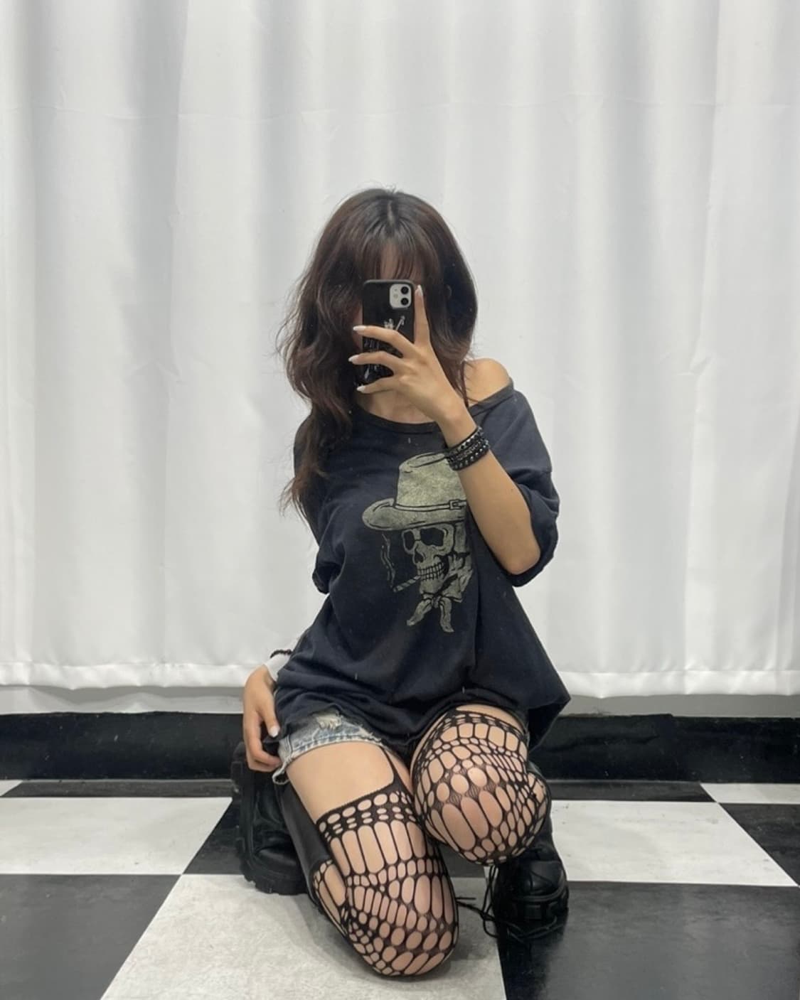 🎸블랙 스컬 프린팅 티셔츠🎸 상품이미지3