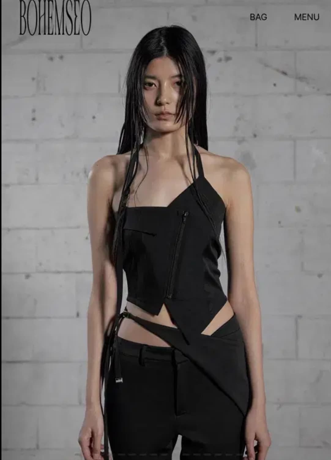 보헤미안서울 언발란스 홀터 베스트  상품이미지1