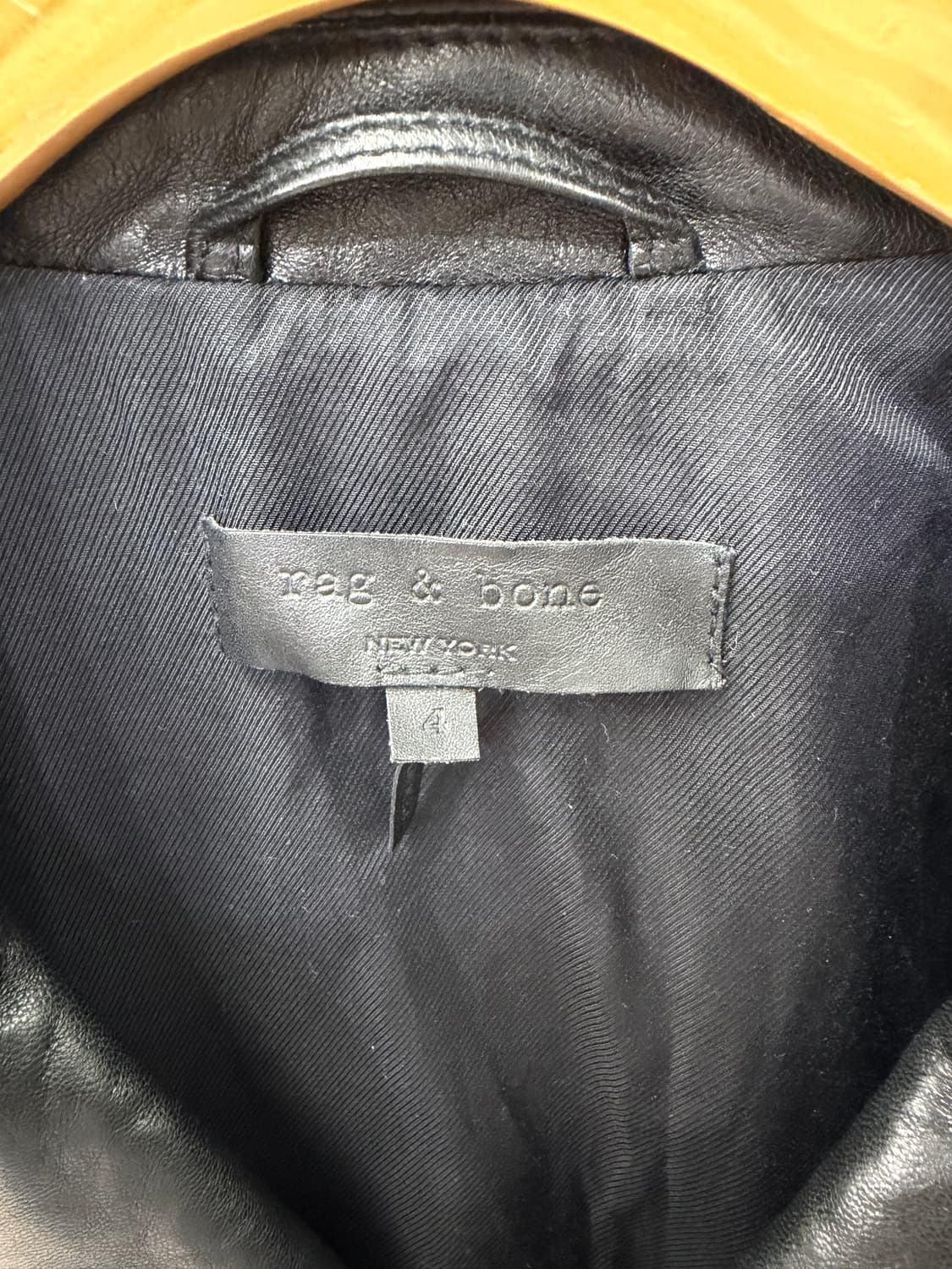 정품) rag&bone 랙앤본 블랙 여성 가죽 코트 4 상품이미지6