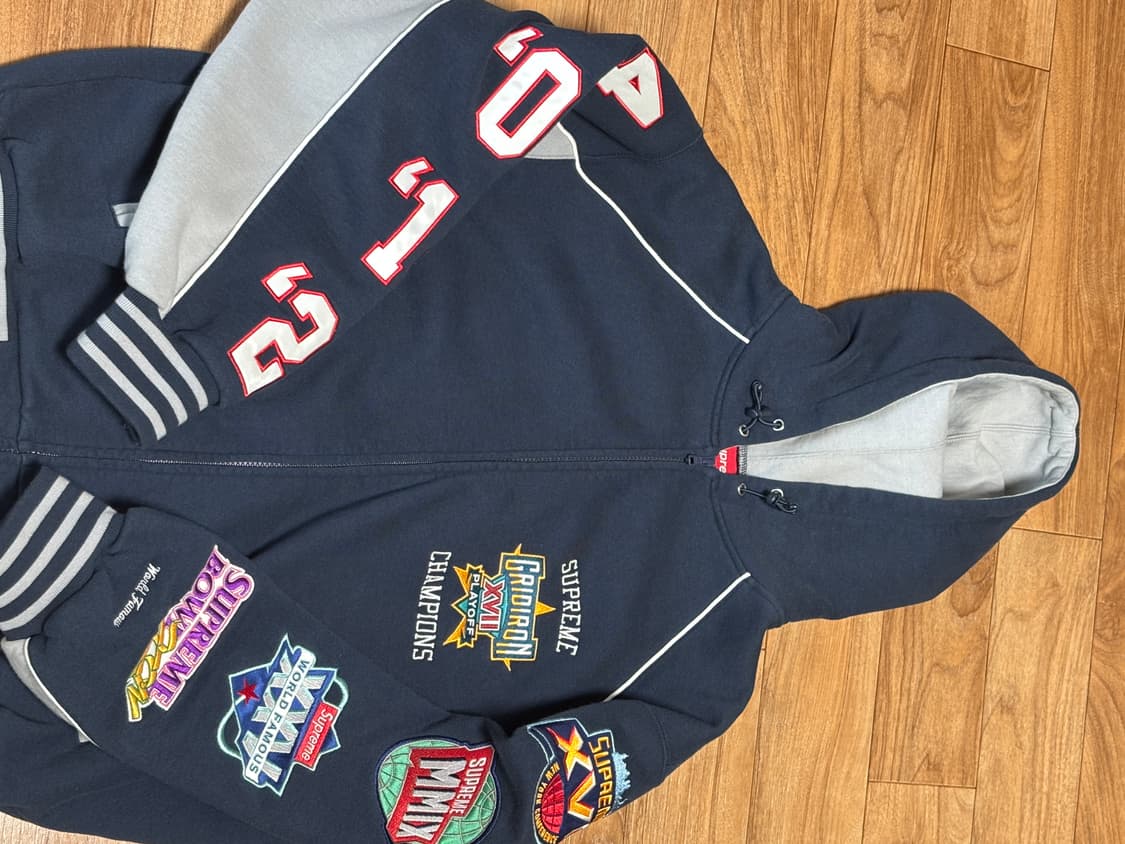 슈프림 플레이오프 집업 후드 스웨트셔츠 네이비 - 25SS 상품이미지1