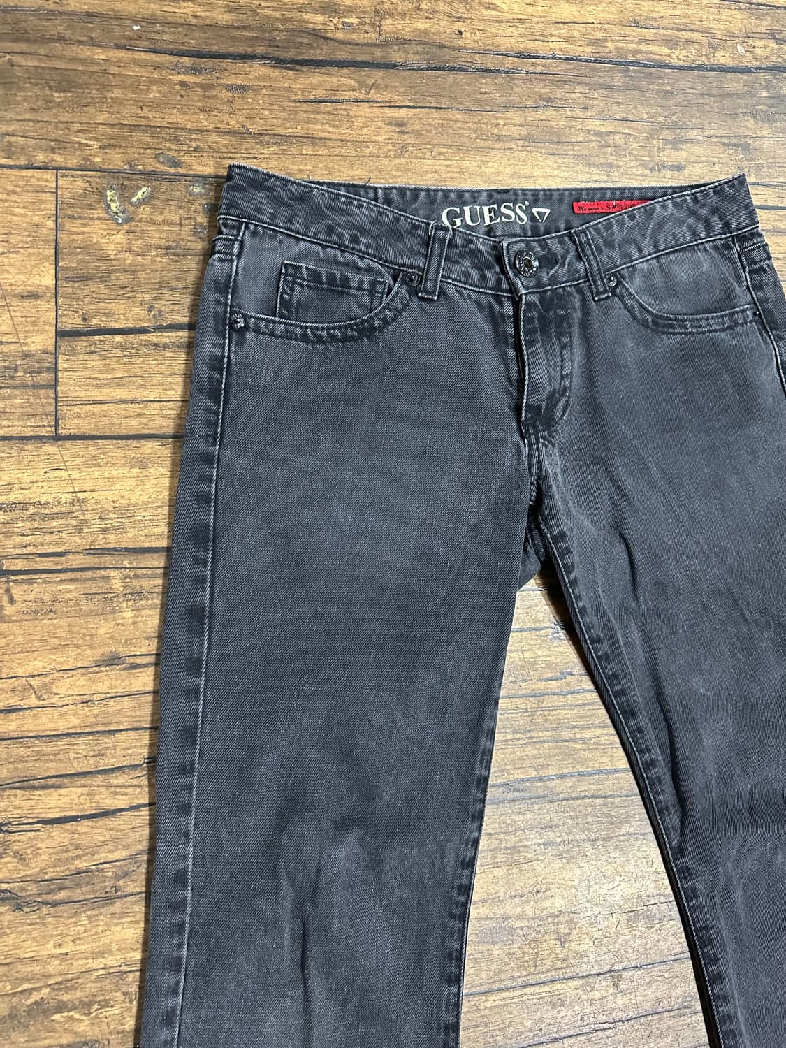 GUESS 여성 블랙 데님 팬츠 28 올드스쿨 빈티지 상품이미지2