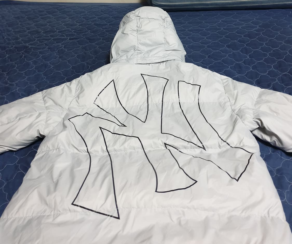 MLB 양키스 오리털 후디 패딩 그레이 (XL) 상품이미지2