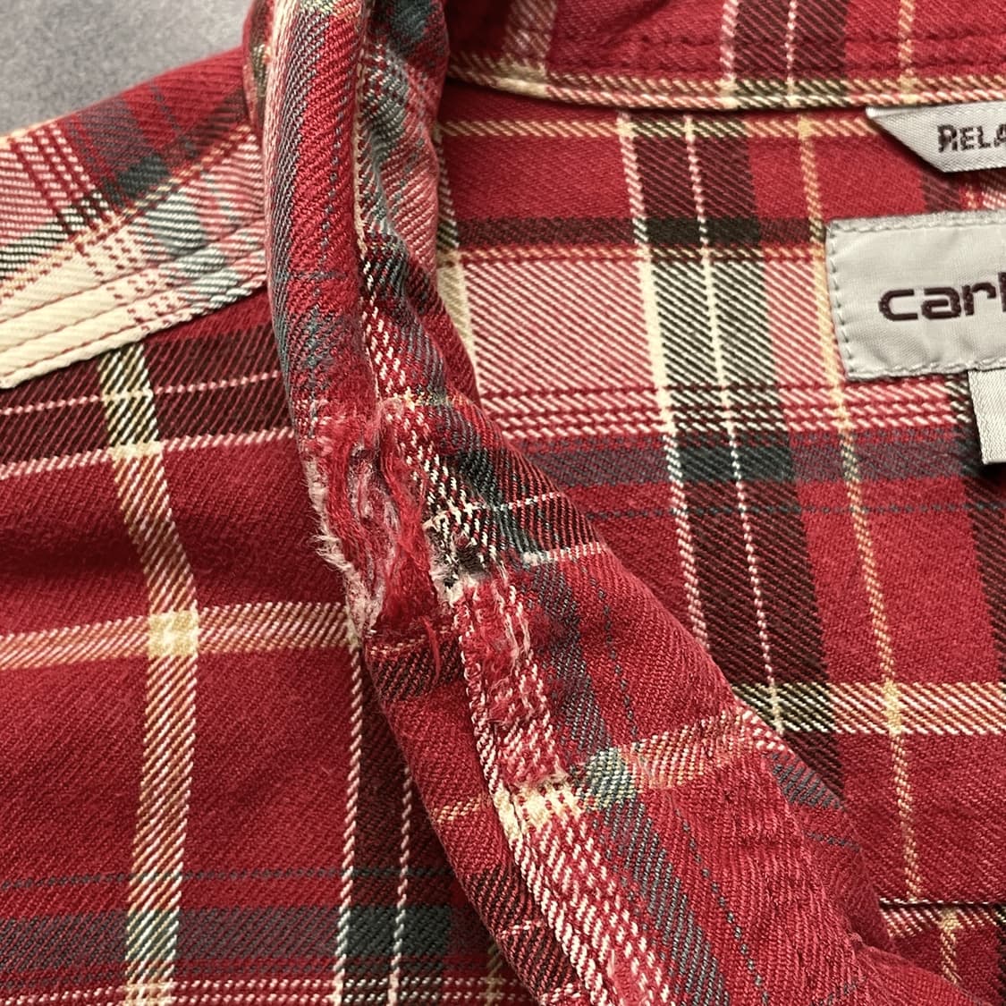 CARHARTT 칼하트 빈티지 레드 체크 워크 셔츠 A00413 상품이미지8