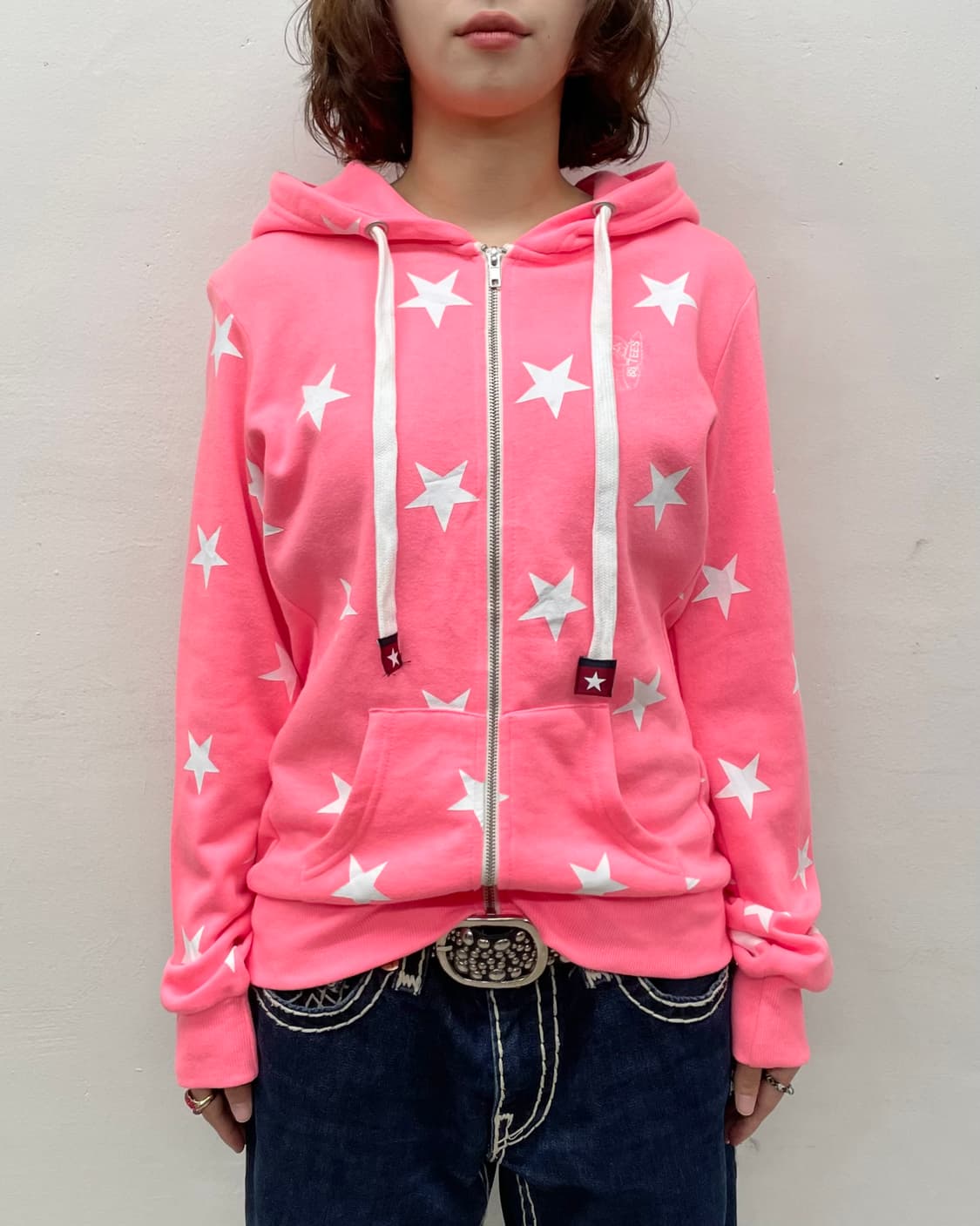White Star Pink Hoodie Zip-Up 상품이미지2