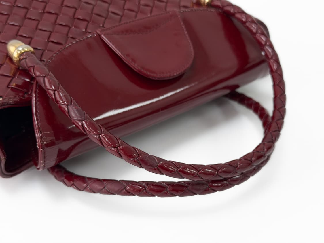 보테가베네타 빈티지 인트레치아토 페이턴트 탑 핸들 상품이미지5